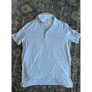 Johnnie-O Top Shelf Mens L All Over Print Golf Polo Shirt Short Sleeve